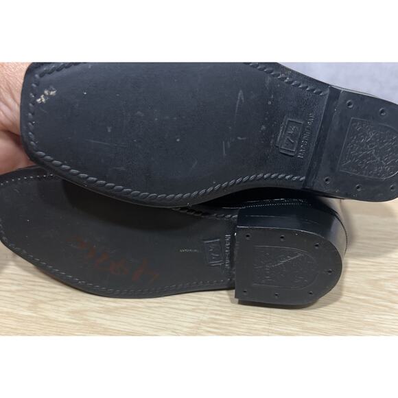 VTG 50's Toddler 7.5 Cowboy Boots by Texas Boot Co. Black Inlay Leather Flowers - Picture 7 of 10